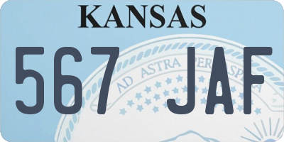 KS license plate 567JAF