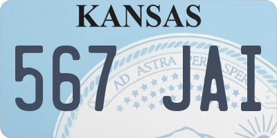 KS license plate 567JAI