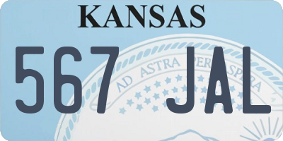 KS license plate 567JAL