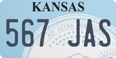 KS license plate 567JAS
