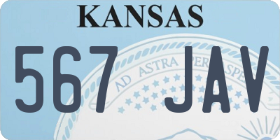 KS license plate 567JAV