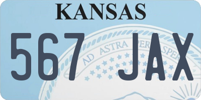 KS license plate 567JAX