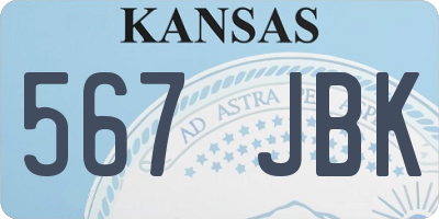 KS license plate 567JBK