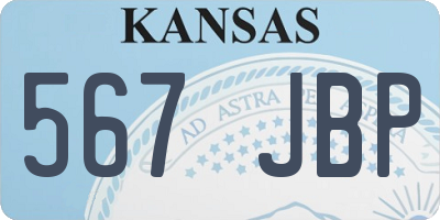 KS license plate 567JBP