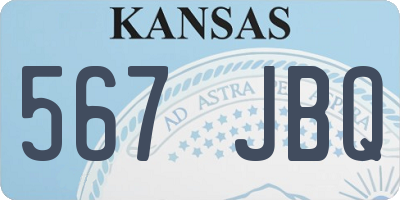 KS license plate 567JBQ
