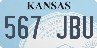 KS license plate 567JBU