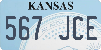 KS license plate 567JCE