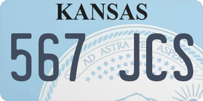 KS license plate 567JCS