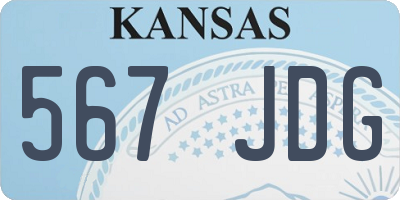 KS license plate 567JDG
