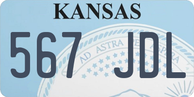 KS license plate 567JDL