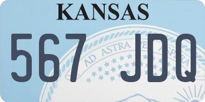 KS license plate 567JDQ