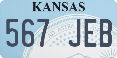 KS license plate 567JEB