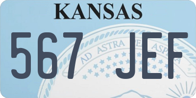 KS license plate 567JEF