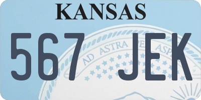 KS license plate 567JEK