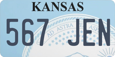 KS license plate 567JEN