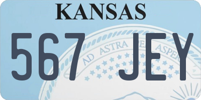 KS license plate 567JEY