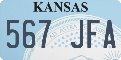 KS license plate 567JFA