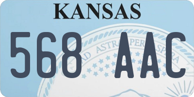 KS license plate 568AAC