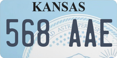 KS license plate 568AAE