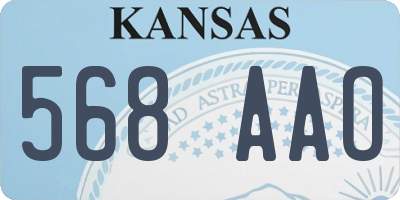 KS license plate 568AAO