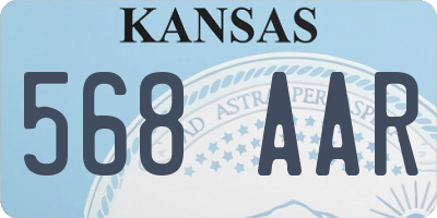 KS license plate 568AAR