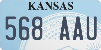 KS license plate 568AAU
