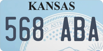 KS license plate 568ABA