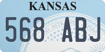 KS license plate 568ABJ