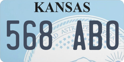 KS license plate 568ABO