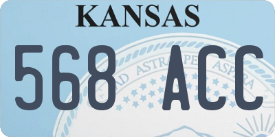 KS license plate 568ACC