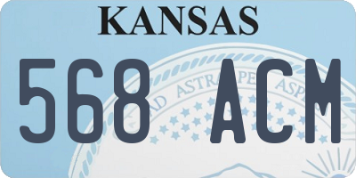 KS license plate 568ACM