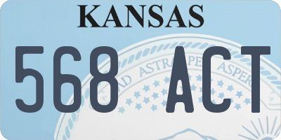 KS license plate 568ACT