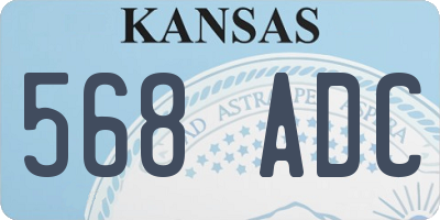 KS license plate 568ADC