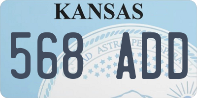 KS license plate 568ADD