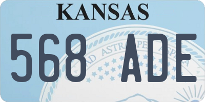 KS license plate 568ADE