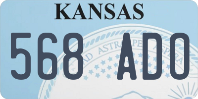 KS license plate 568ADO
