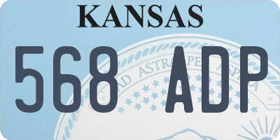 KS license plate 568ADP