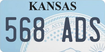 KS license plate 568ADS