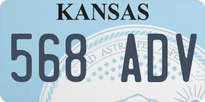 KS license plate 568ADV