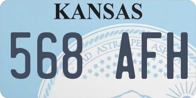 KS license plate 568AFH