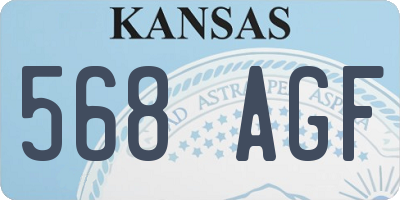 KS license plate 568AGF
