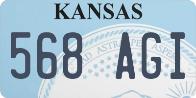 KS license plate 568AGI