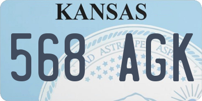 KS license plate 568AGK