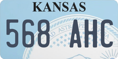 KS license plate 568AHC