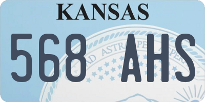 KS license plate 568AHS