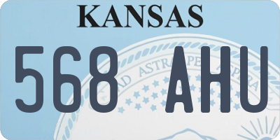 KS license plate 568AHU