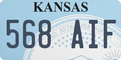 KS license plate 568AIF