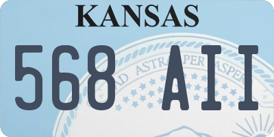 KS license plate 568AII