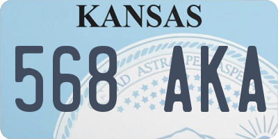 KS license plate 568AKA
