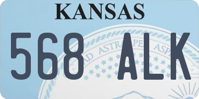 KS license plate 568ALK